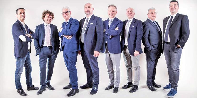 Nerio Dalla Vecchia, Sandro Venzo, Franco Valter Marcon, Gianluca Cavion, il presidente Agostino Bonomo, il direttore generale Pietro Francesco Del Lotto, Luigino Bari e Cristian Veller.